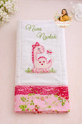 Pink Dinosaur Baby Burp Cloth