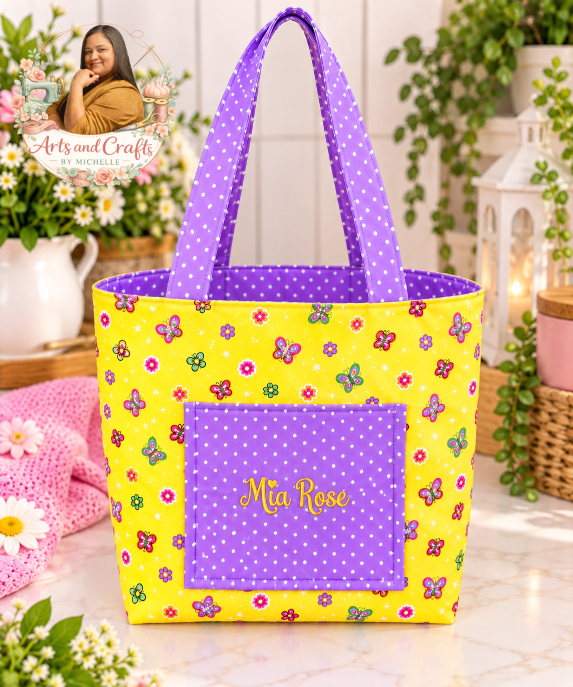 Personalized Baby Diaper Bag Gift Set – 5 Piece Handmade Baby Essentials Set