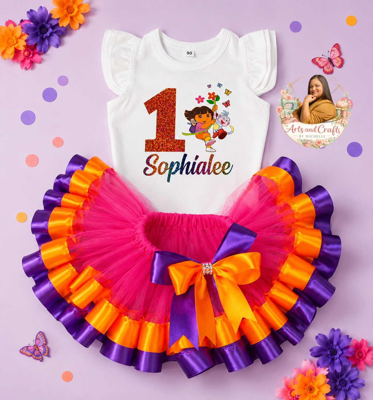 Dora 3pc Birthday Tutu Skirt Set