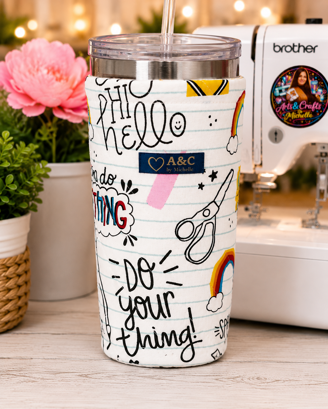 Cozy Cup | Cup Sleeve | School Themed Cup Sleeve | Reusable Fabric Drink Cozy | Teacher Gift