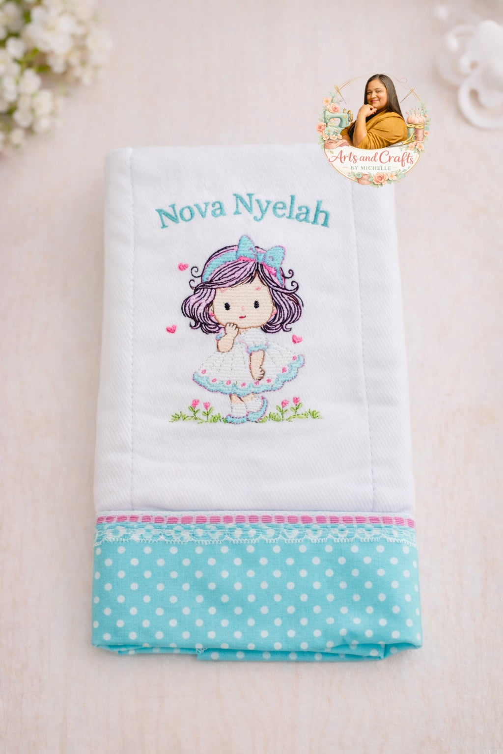 Little Girl Baby Burp Cloth