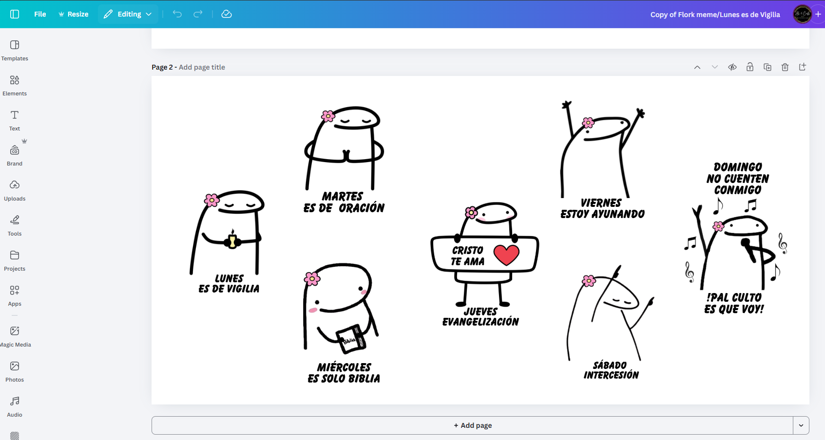 Flork Funny Christian PNG Design – Editable Canva Template – 15oz Mug Design – Instant Digital Download