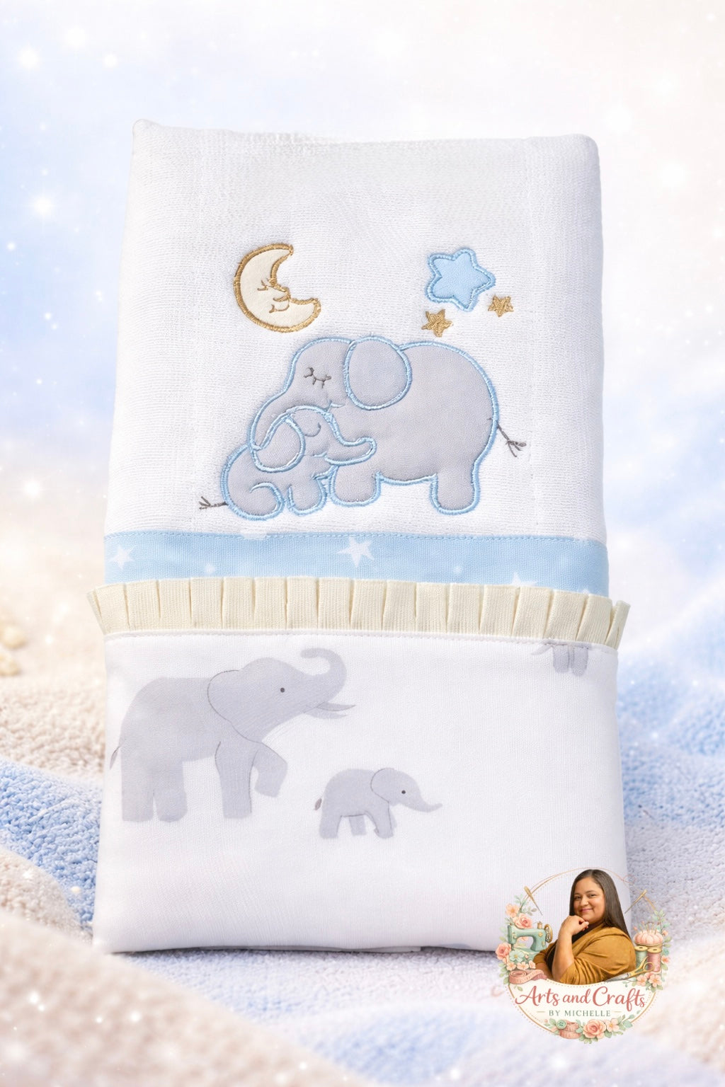 Daddy & Me | Elephant Baby Burp Cloth