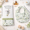 2 pc Koala Baby Gift Set – Bib & Burp Cloth| Personalized Baby Gift
