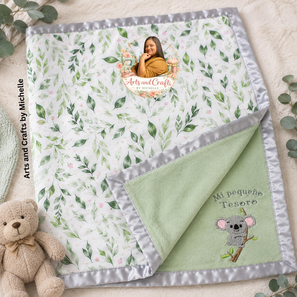 4 pc Koala Baby Gift Set – Bib, Burp Cloth, Blanket and Onesie Personalized | Baby Gift Set