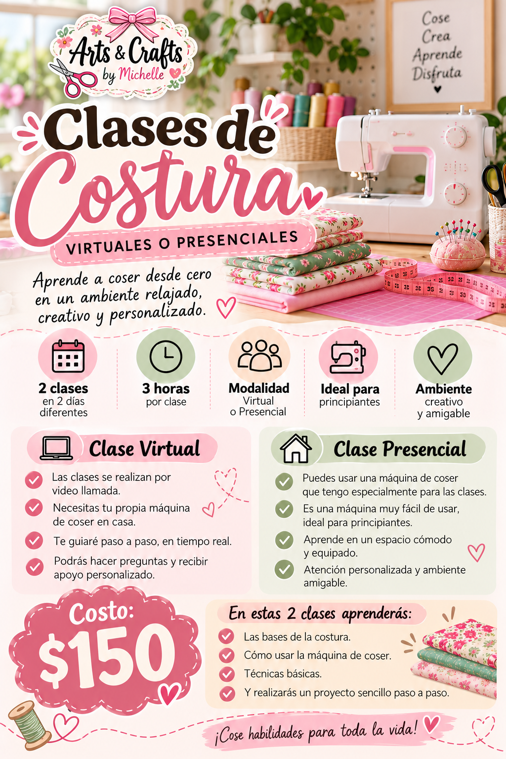 Clase Privada de Costura para Principiantes – Básica