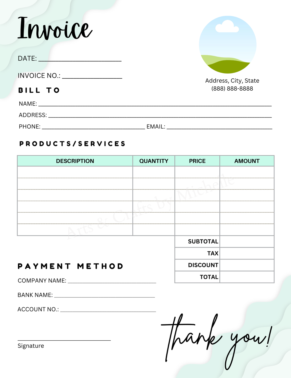 Editable Order Forms Template, Small Business Planner (Canva Template, US Letter Size)