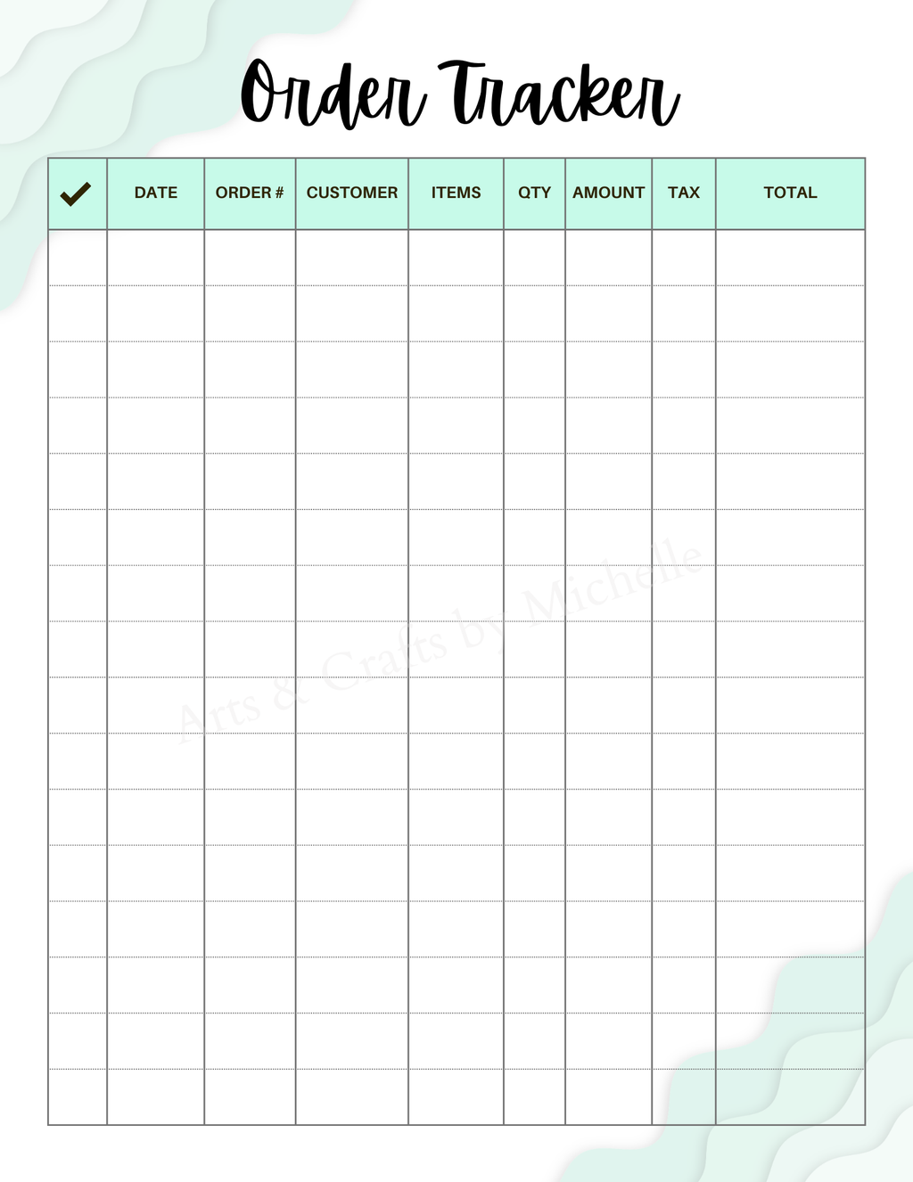 Editable Order Forms Template, Small Business Planner (Canva Template, US Letter Size)
