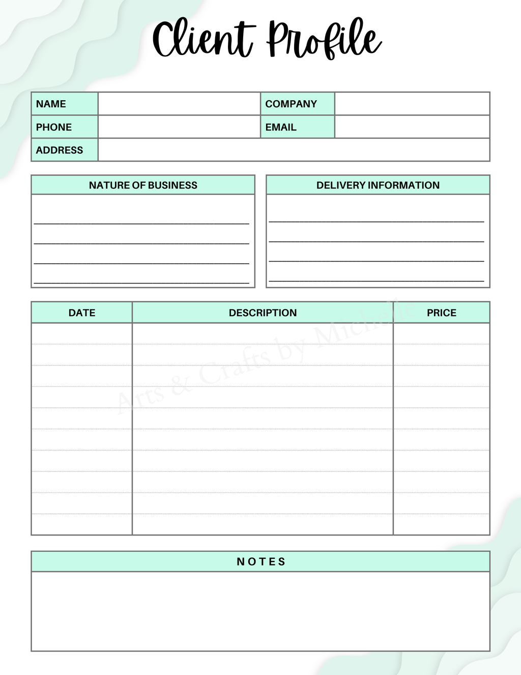 Editable Order Forms Template, Small Business Planner (Canva Template, US Letter Size)